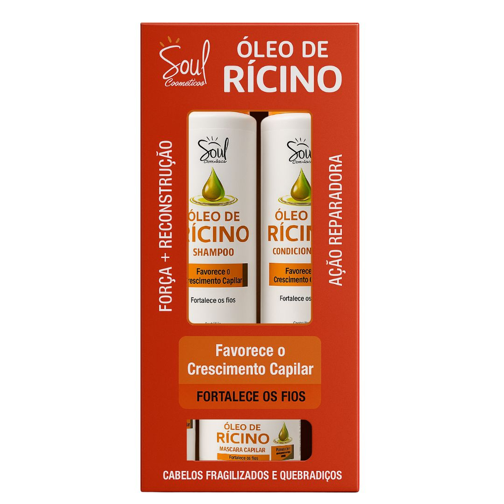 Kit Capilar óleo De Rícino Com 4 Itens Soul Cosméticos 