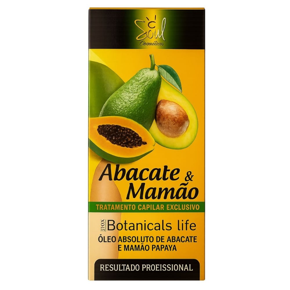 Kit Capilar Abacate & Mamão Com 3 Itens Soul Cosméticos 