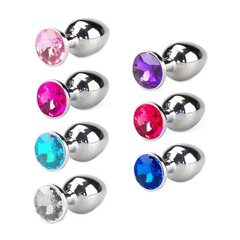 Plug Anal De Metal Com Pedra Colors Médio