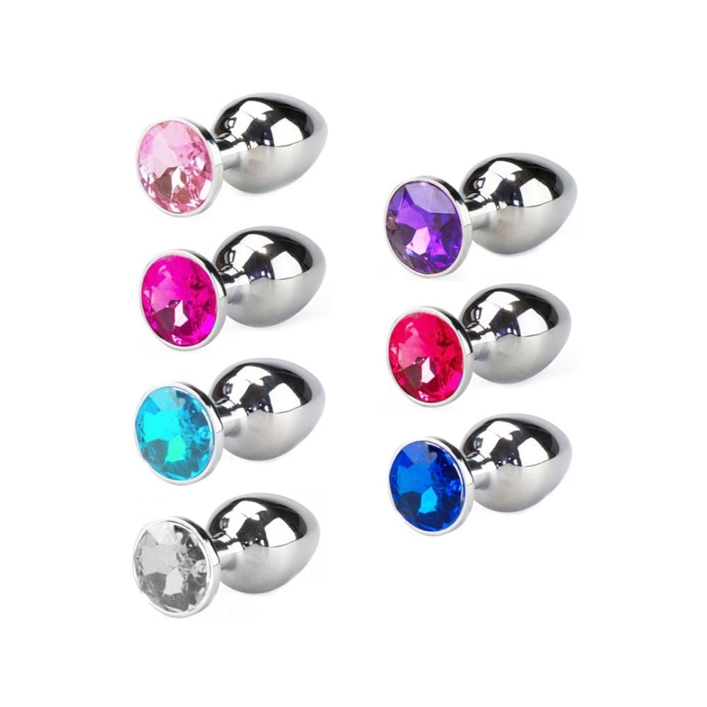 Plug Anal De Metal Com Pedra Colors Pequeno
