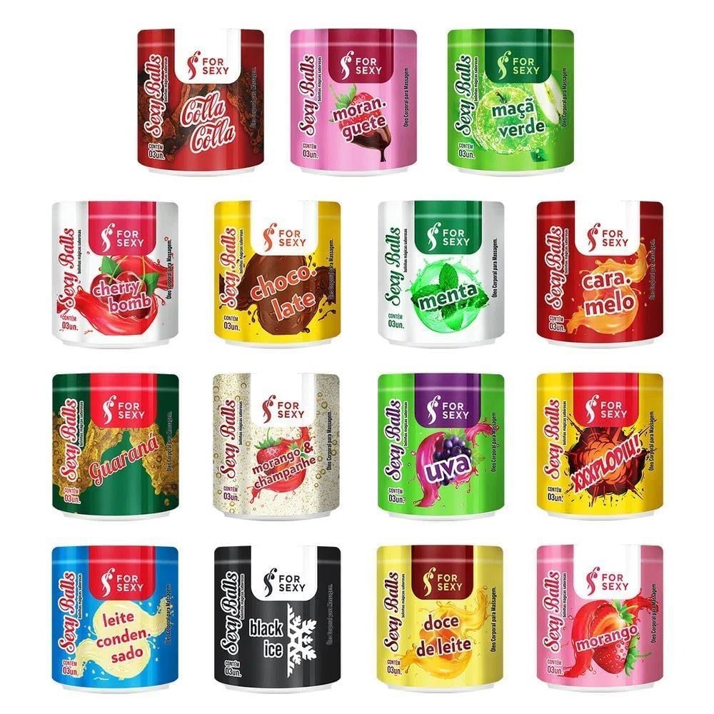Sexy Balls Beijável óleo Corporal Em Bolinha 3uni Forsexy