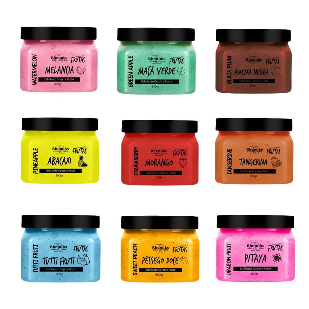 Esfoliante Frutas Corpo E Rosto 300g Rhenuks Cosméticos