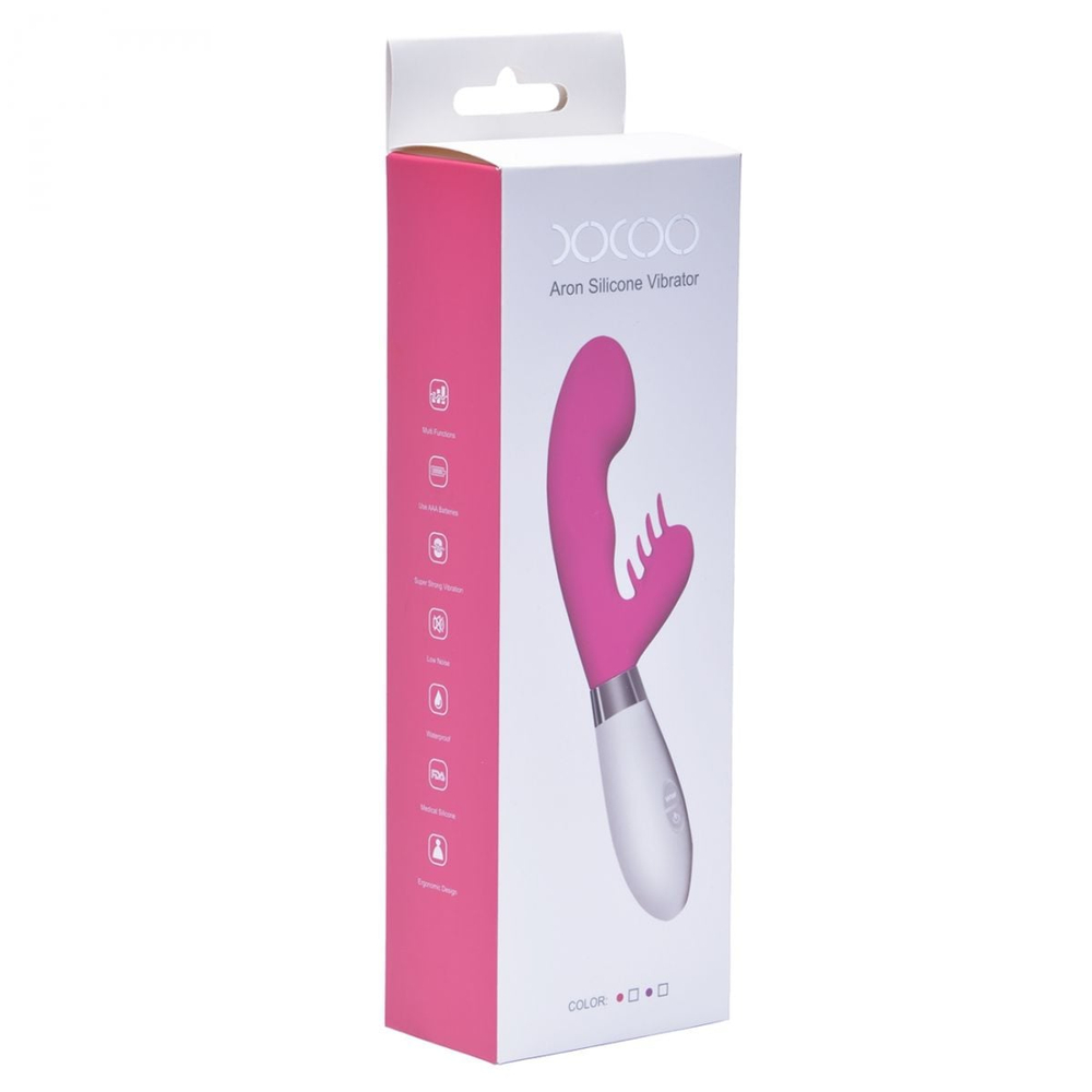 Vibrador Em Silicone Com Estimulador De Clitoris Aron