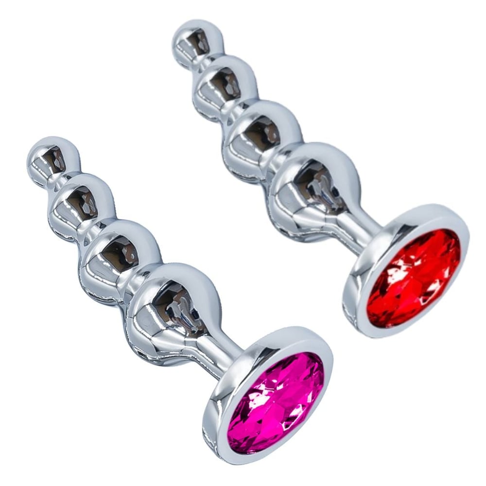 Plug Anal Esferas Em Aço Com Pedra Na Base Vibe Toys