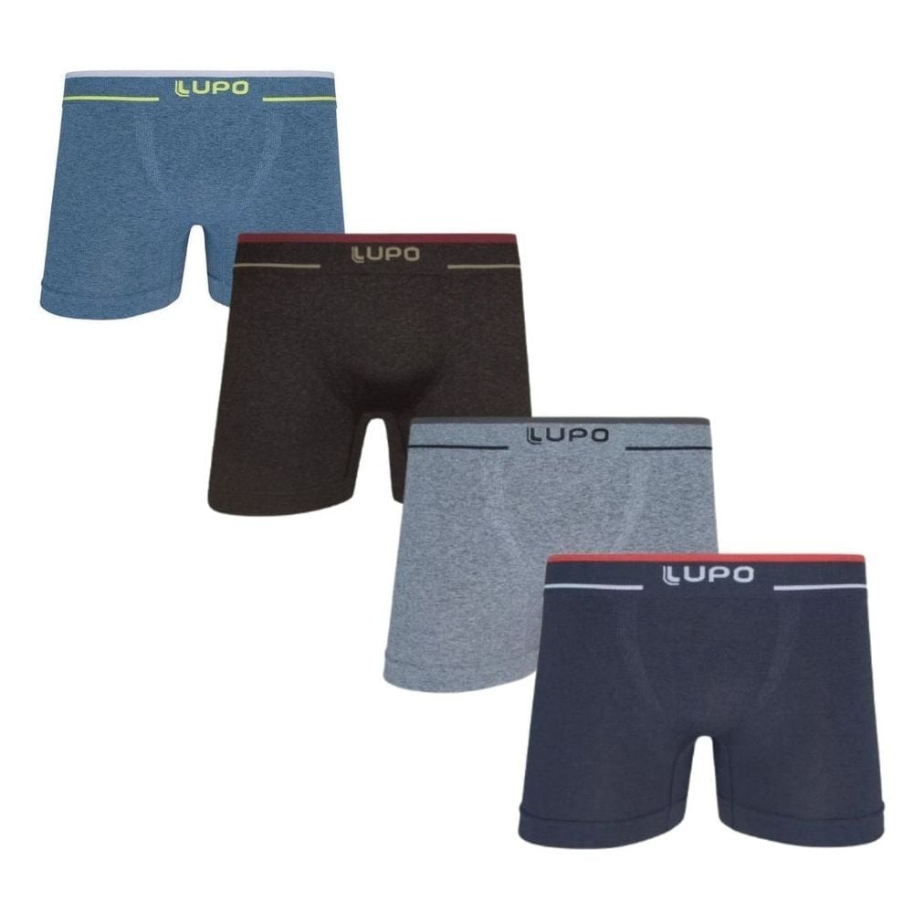 Cueca Boxer Plus Size Sem Costura Cós Uni Faixa Lupo