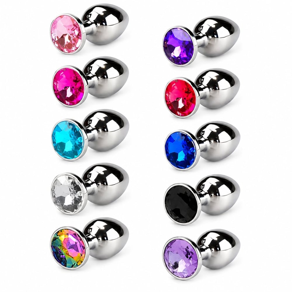Plug Anal De Metal Com Pedra Colors Pequeno