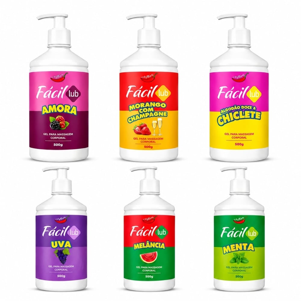Fácil Lub Gel Lubrificante Beijável 500g Chillies