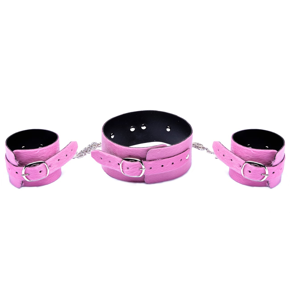 Kit Algema Coleira 1mt Pelucia  Dominatrix 