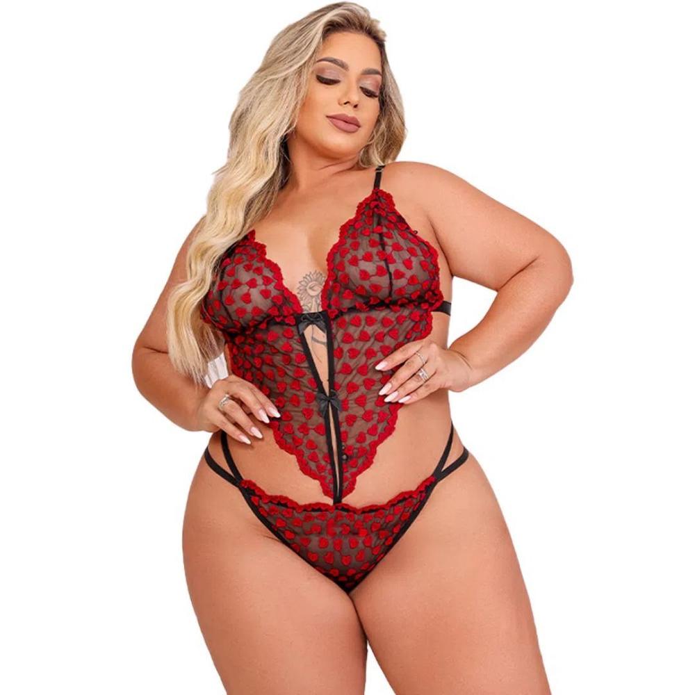 Body Plus Size Mil Corações Tallyta Moda Apimentada