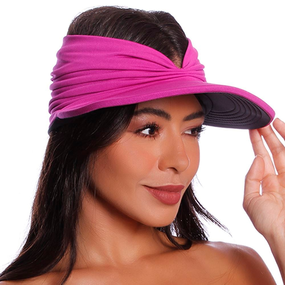 Chapéu Viseira Turbante Dupla Face Pink Lingerie