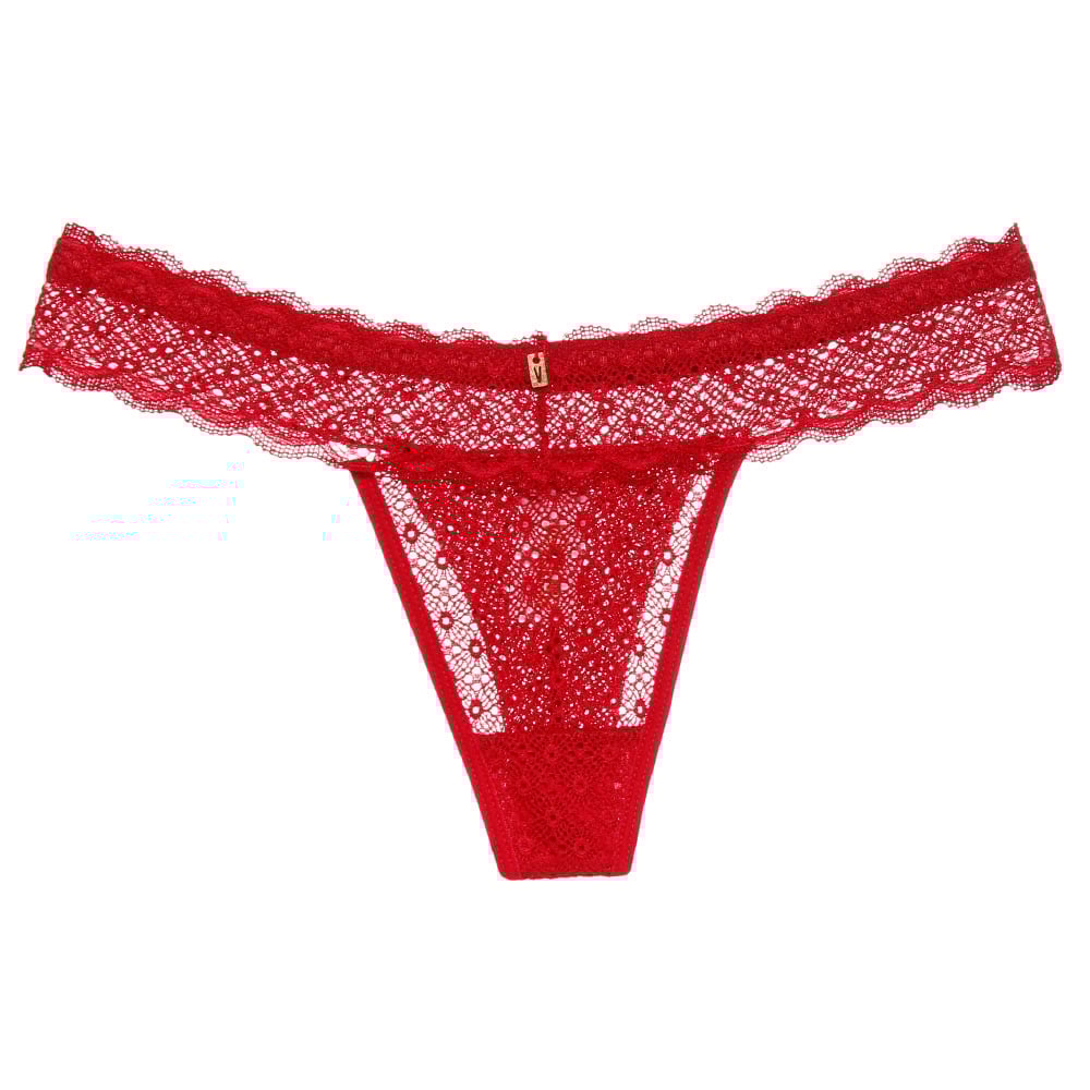 Calcinha Fio Dental Em Renda Com Cintura Reta Vaydosa