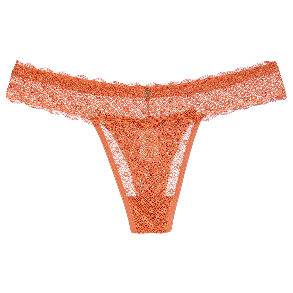 Calcinha Fio Dental Em Renda Com Cintura Reta Vaydosa