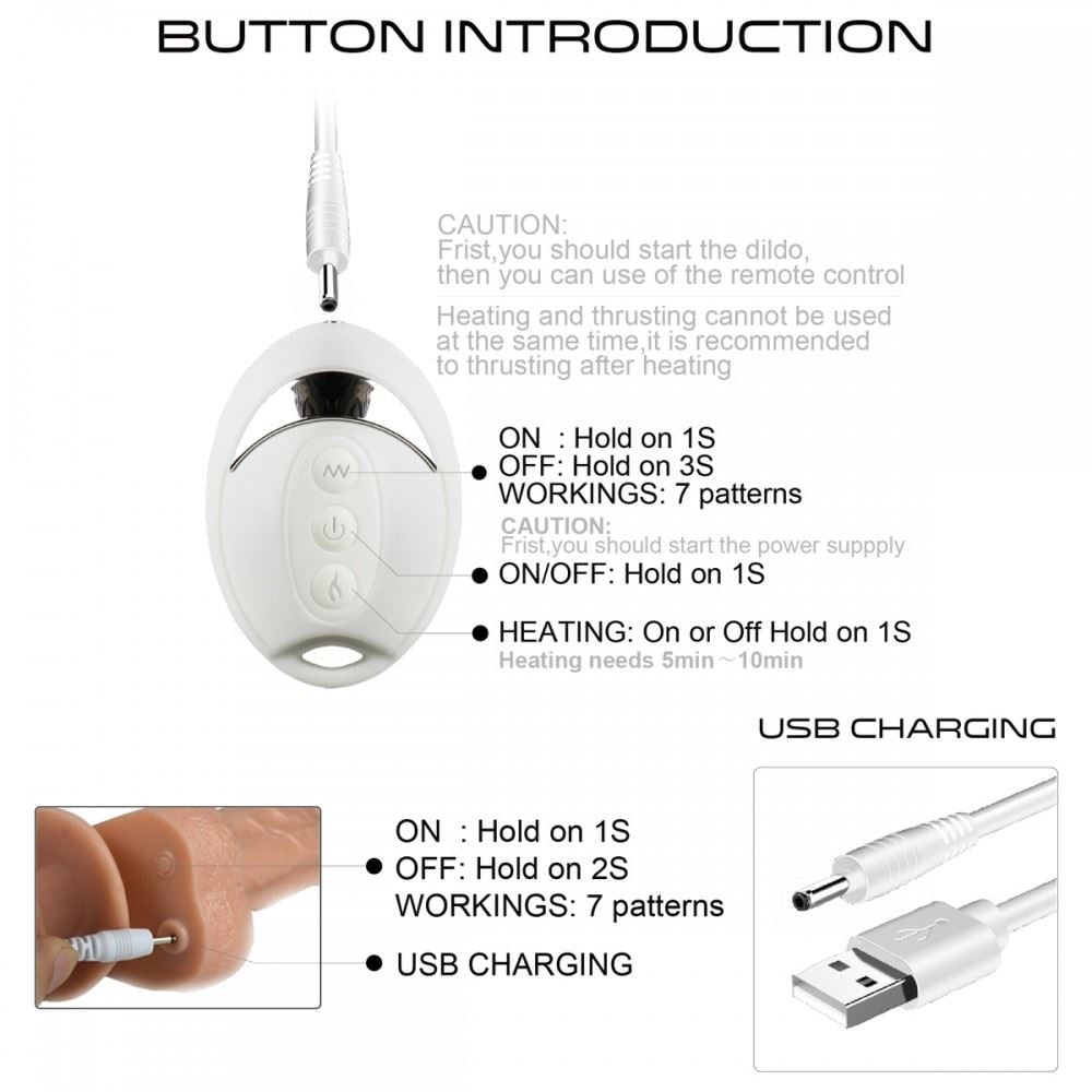 Prótese Com Controle Wireless 7 Modos De Vai E Vem Rotação E Vibração Crazy Lion