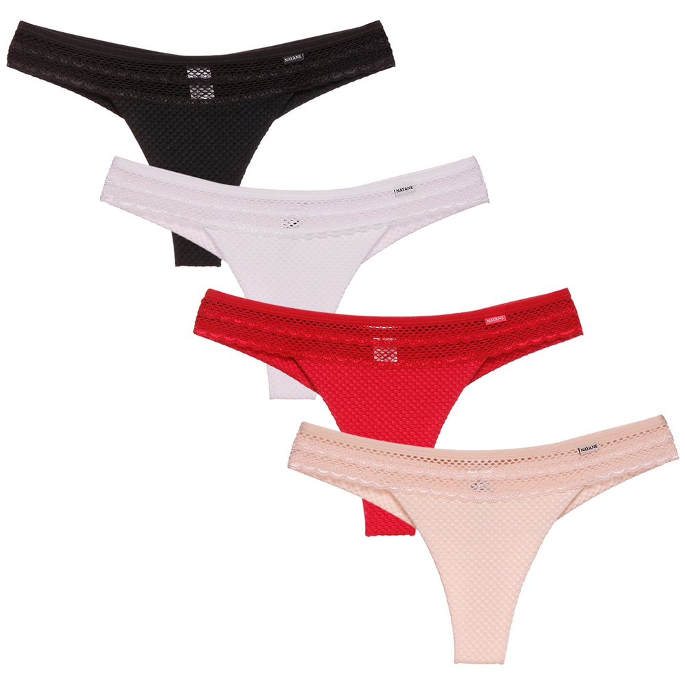 Calcinha Fio Dental Duplo Faixa De Renda Frente Nayane