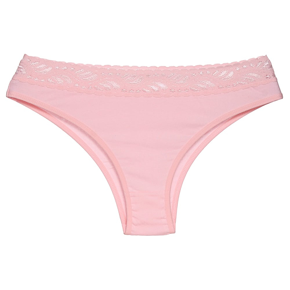 Calcinha De Cotton Com Renda Cintura Dolcii