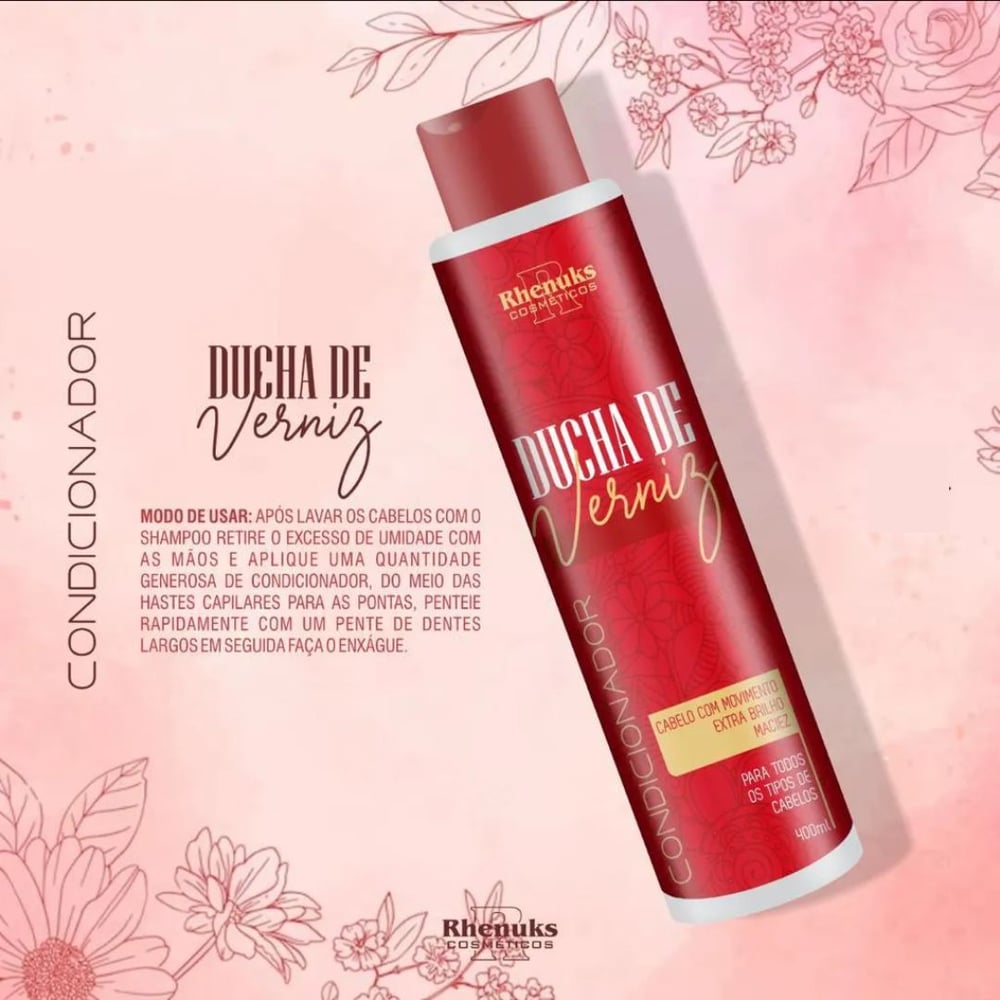 Kit Capilar Ducha De Verniz Com 4 Itens Rhenuks Cosméticos