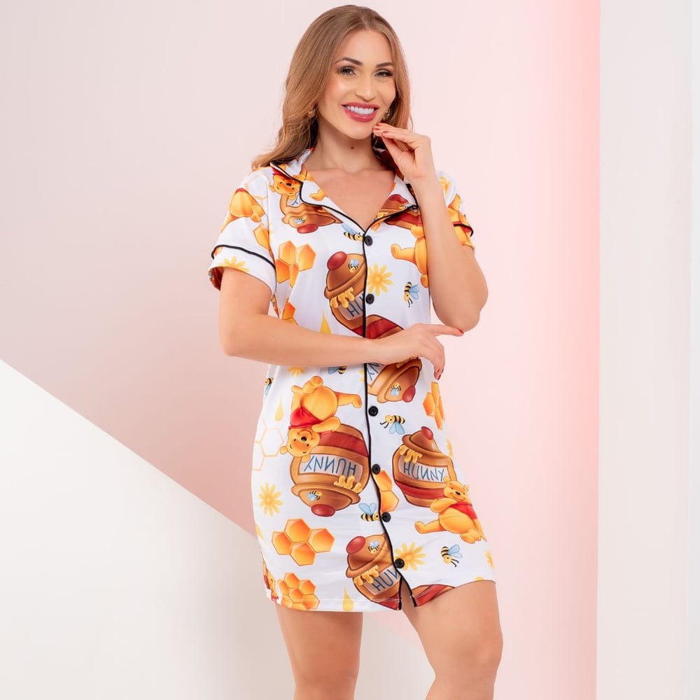 Camisola Americana Estampada Ursinho Pooh Amável