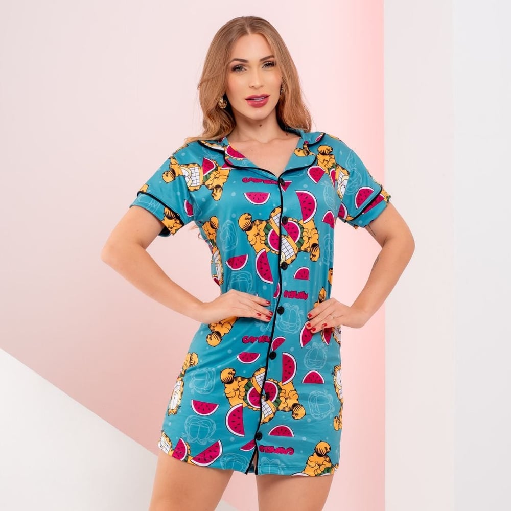 Camisola Americana Estampada Garfield Amável