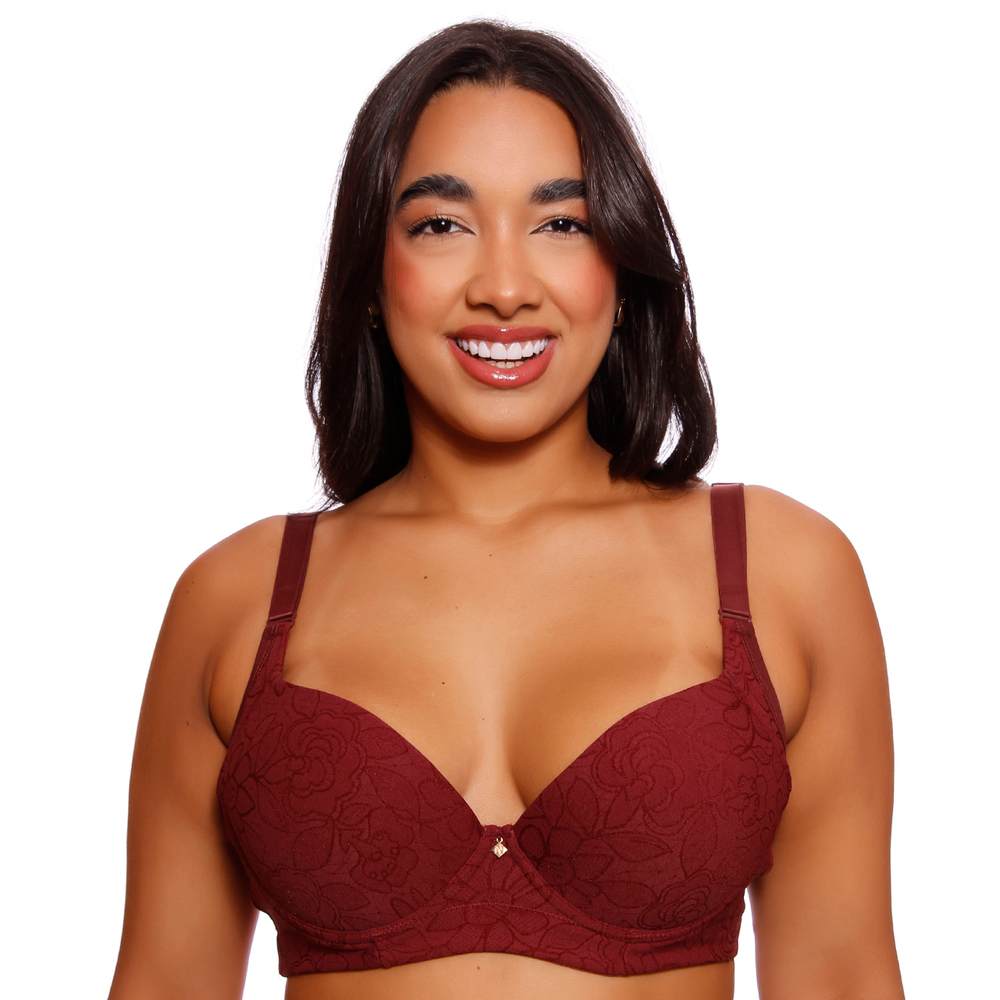 Sutiã Meia Taça Plus Size Redutor Em Jackard Com Bojo E Aro Nayane