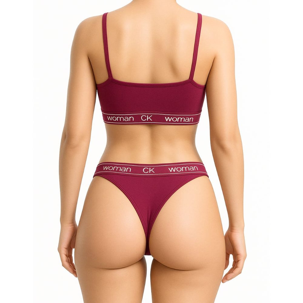 Conjunto Ck Woman Com Calcinha Fio Dental E Top Sem Bojo Dy Girl