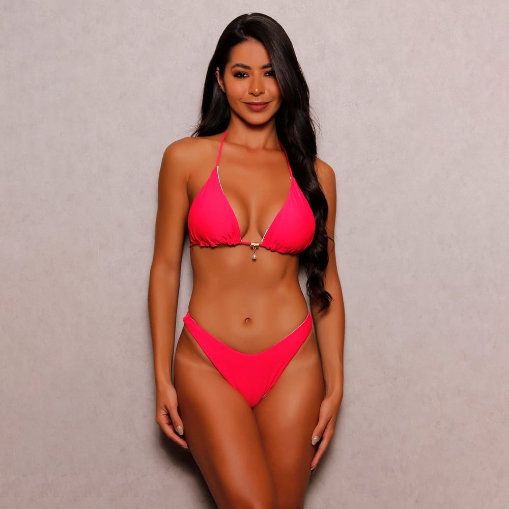 Biquíni Cortininha Texturizado Com Calcinha Asa Delta Linha Premium