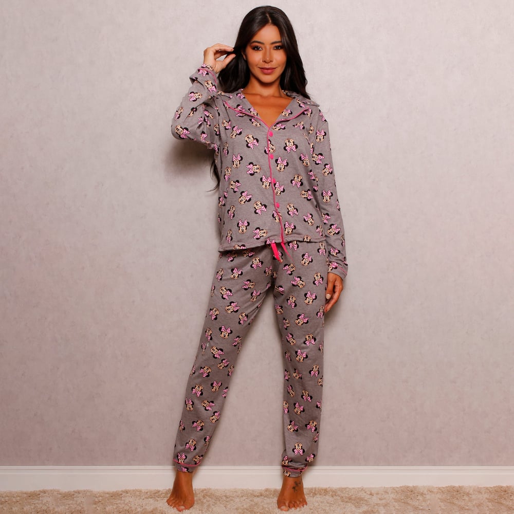 Pijama Feminino Estampado Com Calça E Blusa De Manga Longa Lust Chick