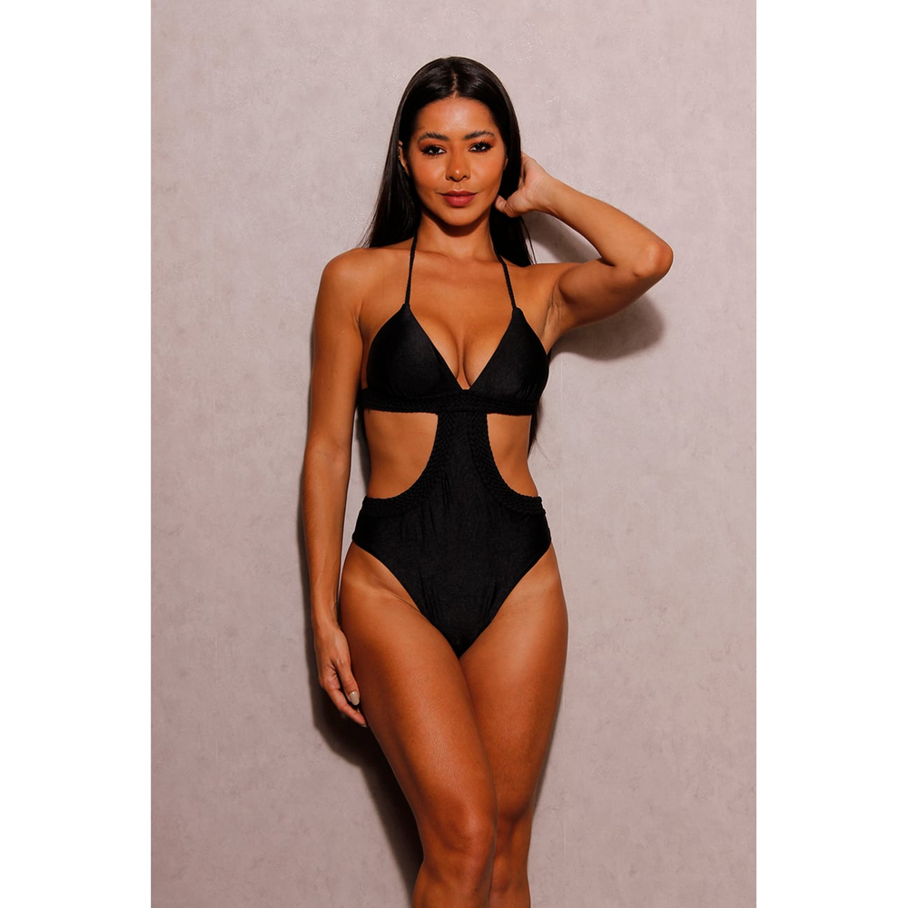 Maiô Engana Mamãe Fio Duplo Com Detalhes Trançados