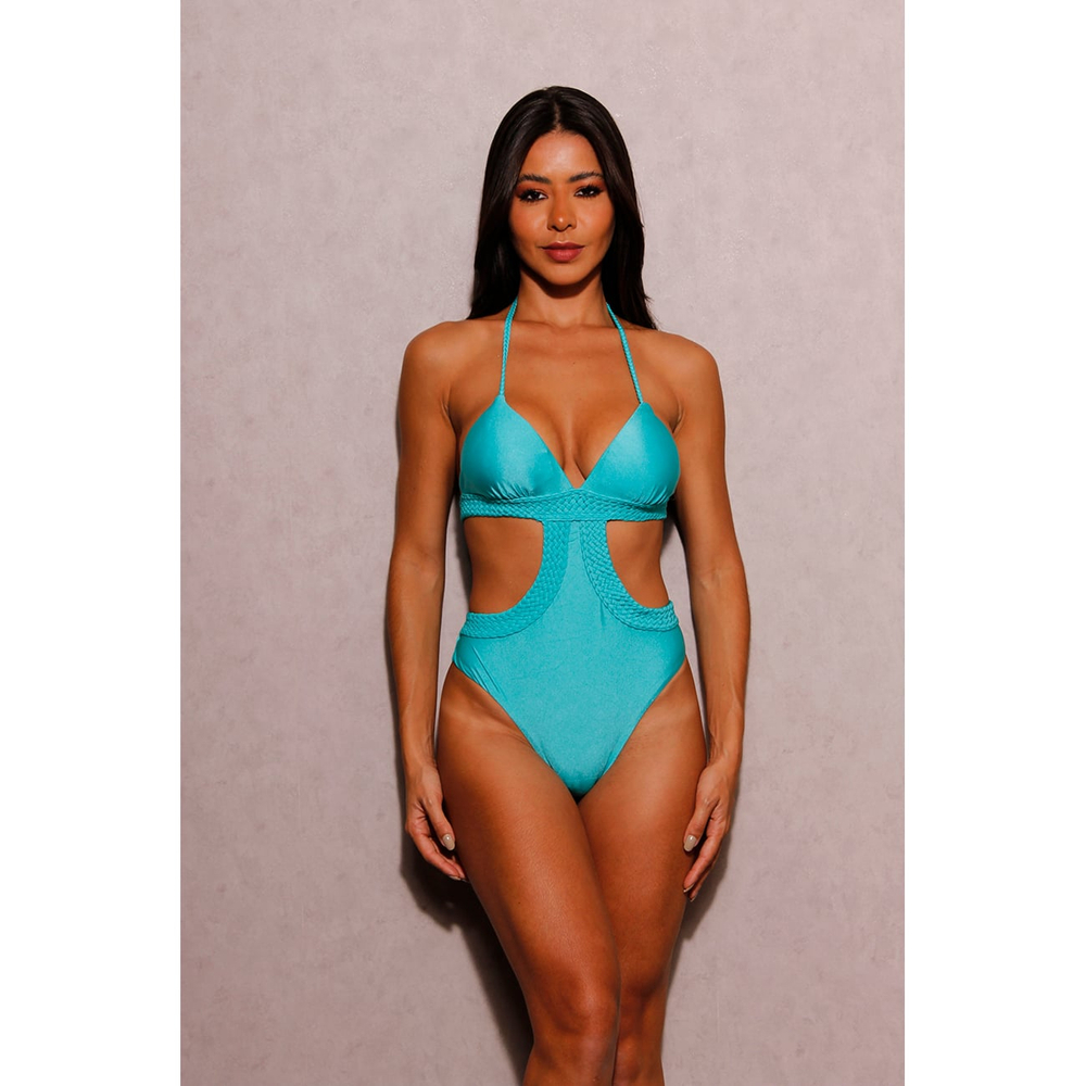 Maiô Engana Mamãe Fio Duplo Com Detalhes Trançados