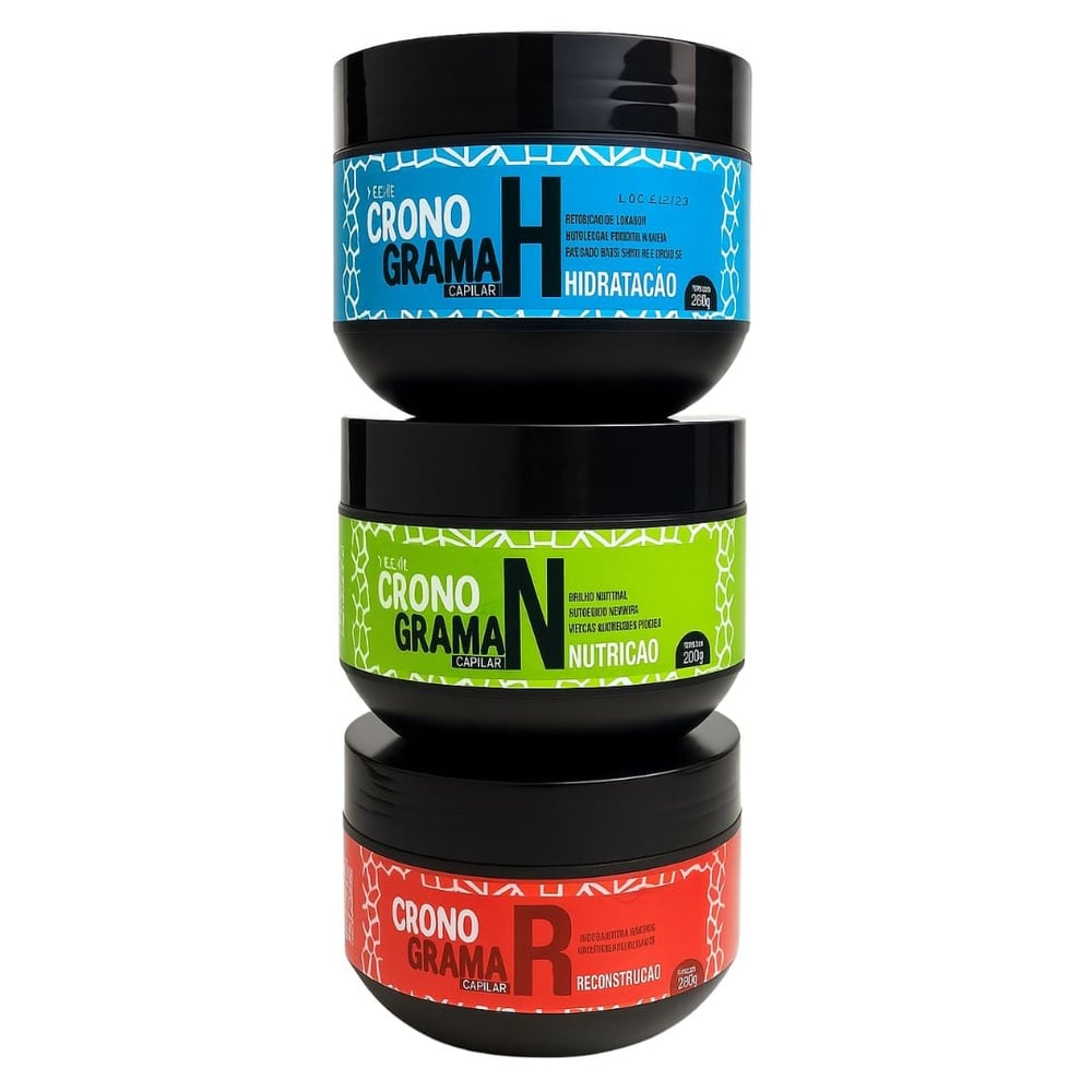 Kit Cronograma Capilar Com 3 Itens Rhenuks Cosméticos