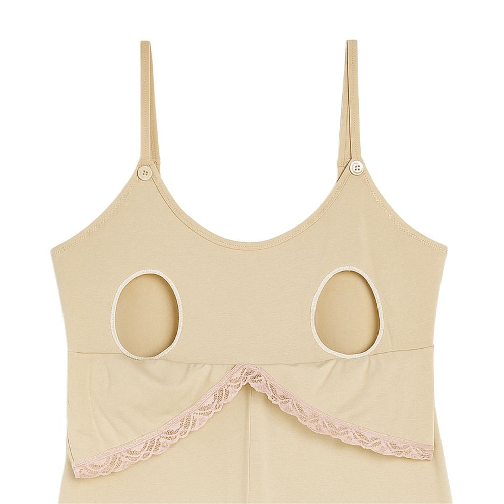 Camisola Sortida Com Renda Amamentação Alça Click íntima Delas