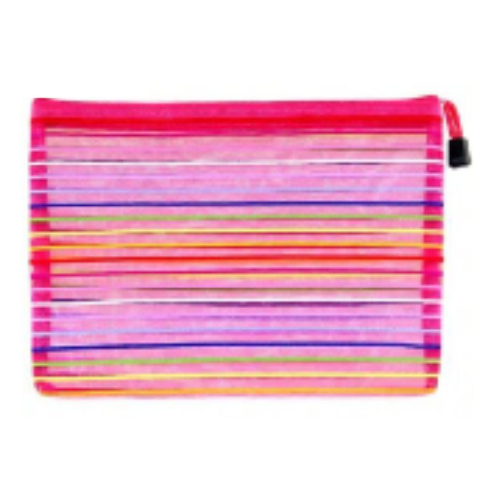 Bolsa Organizadora Multiuso Transparente Colorida Com Zíper