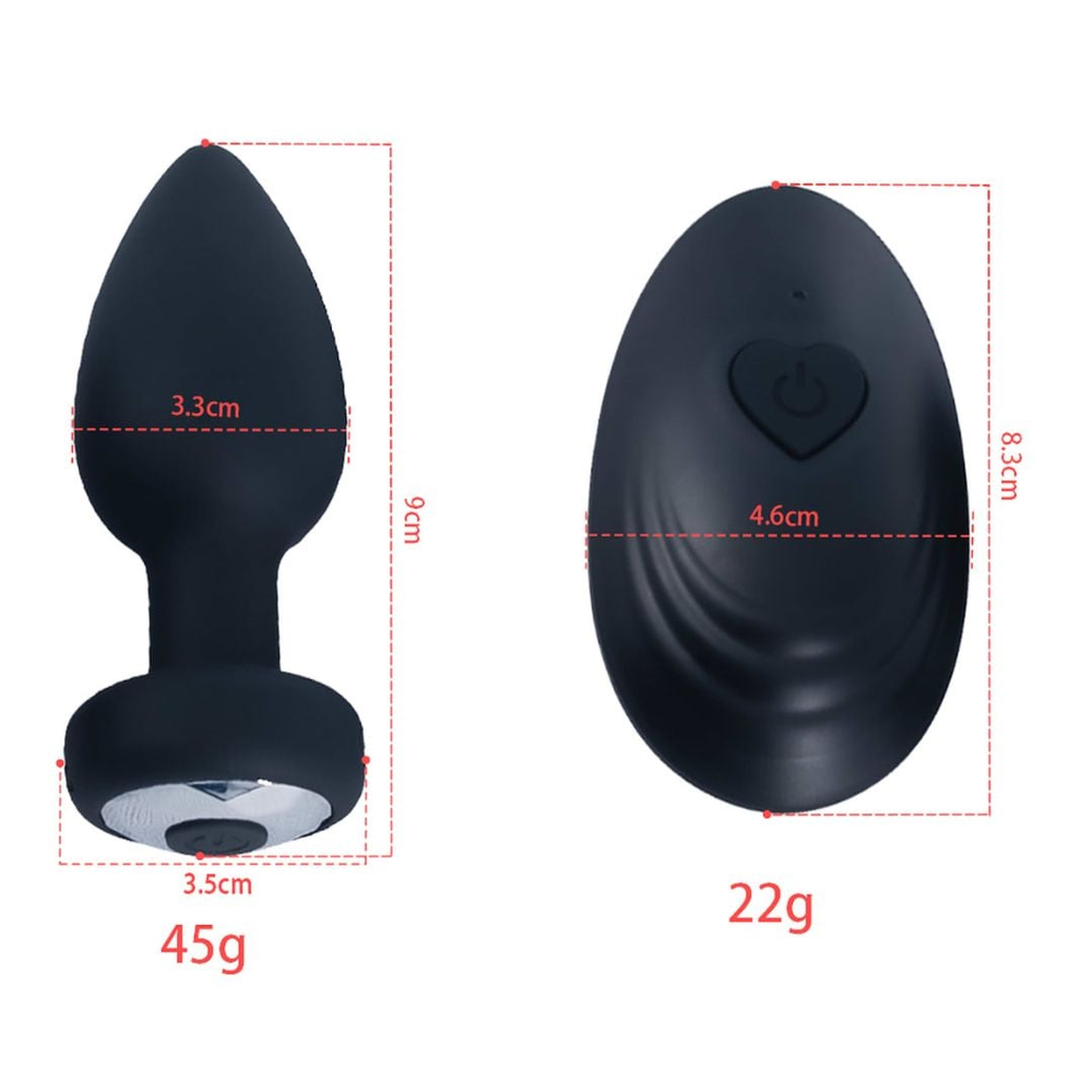 Plug Anal Silicone 10 Modos De Vibração Com Controle Remoto Sem Fio
