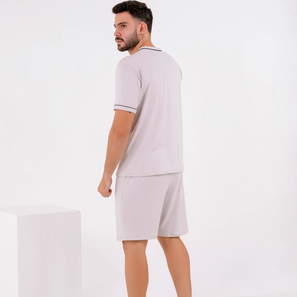 Pijama Americano Liso Masculino Amável Moda íntima