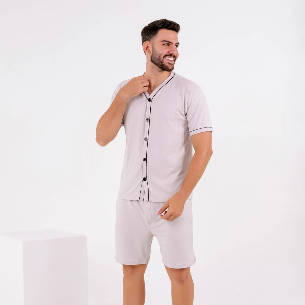 Pijama Americano Liso Masculino Amável Moda íntima