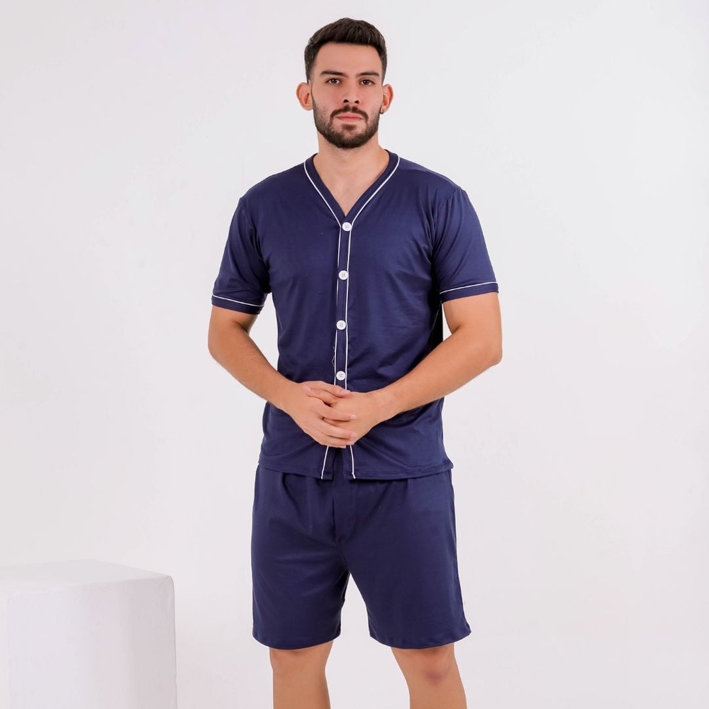 Pijama Americano Liso Masculino Amável Moda íntima