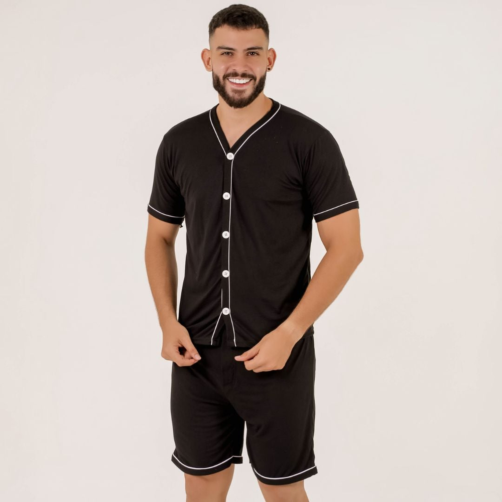 Pijama Americano Liso Masculino Amável Moda íntima