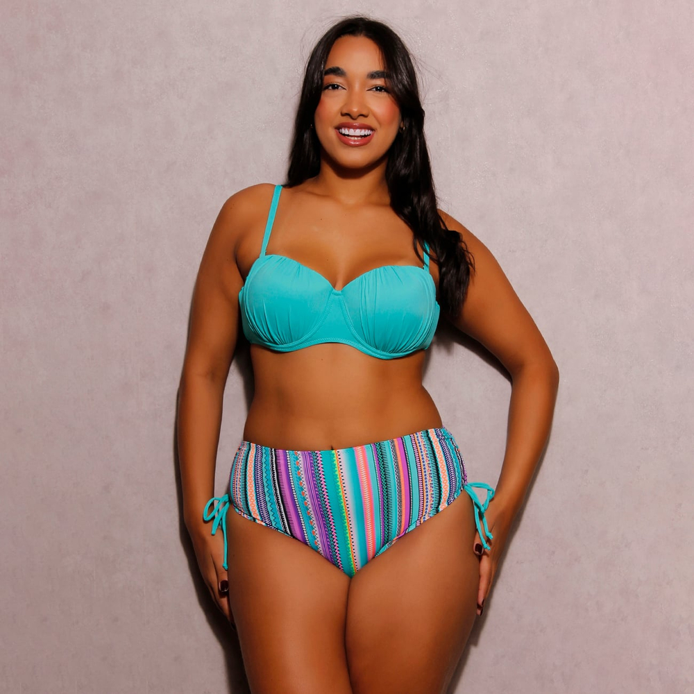 Biquíni Tomara Que Caia Com Alças Removíveis E Calcinha Alta Linha Premium