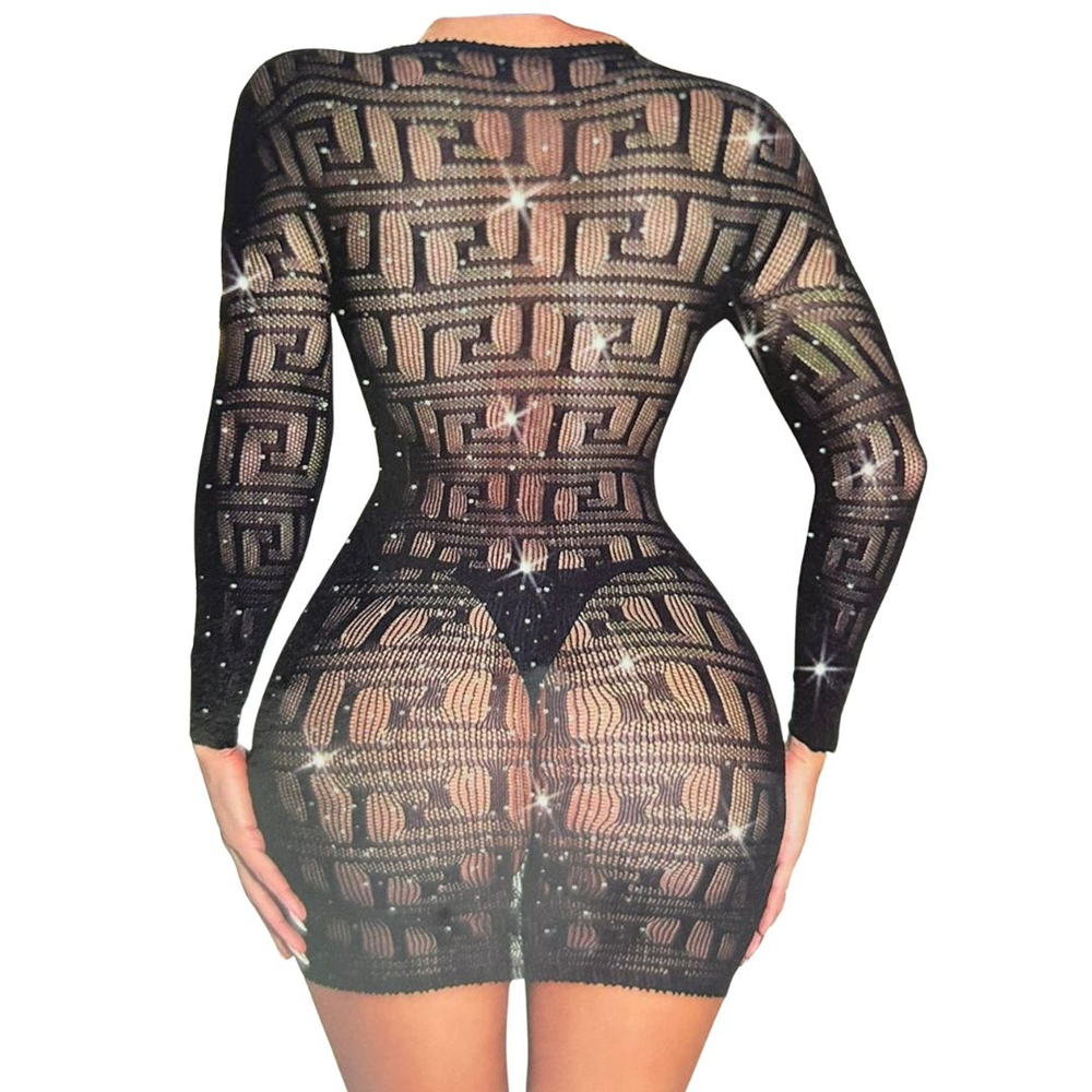 Vestido Arrastão Melyssa Com Strass