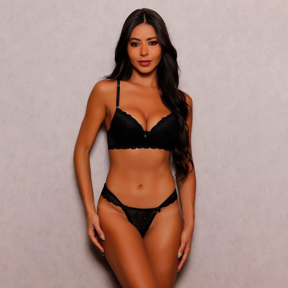 Conjunto Antonella Em Renda Com Aro E Bojo Mil Toques