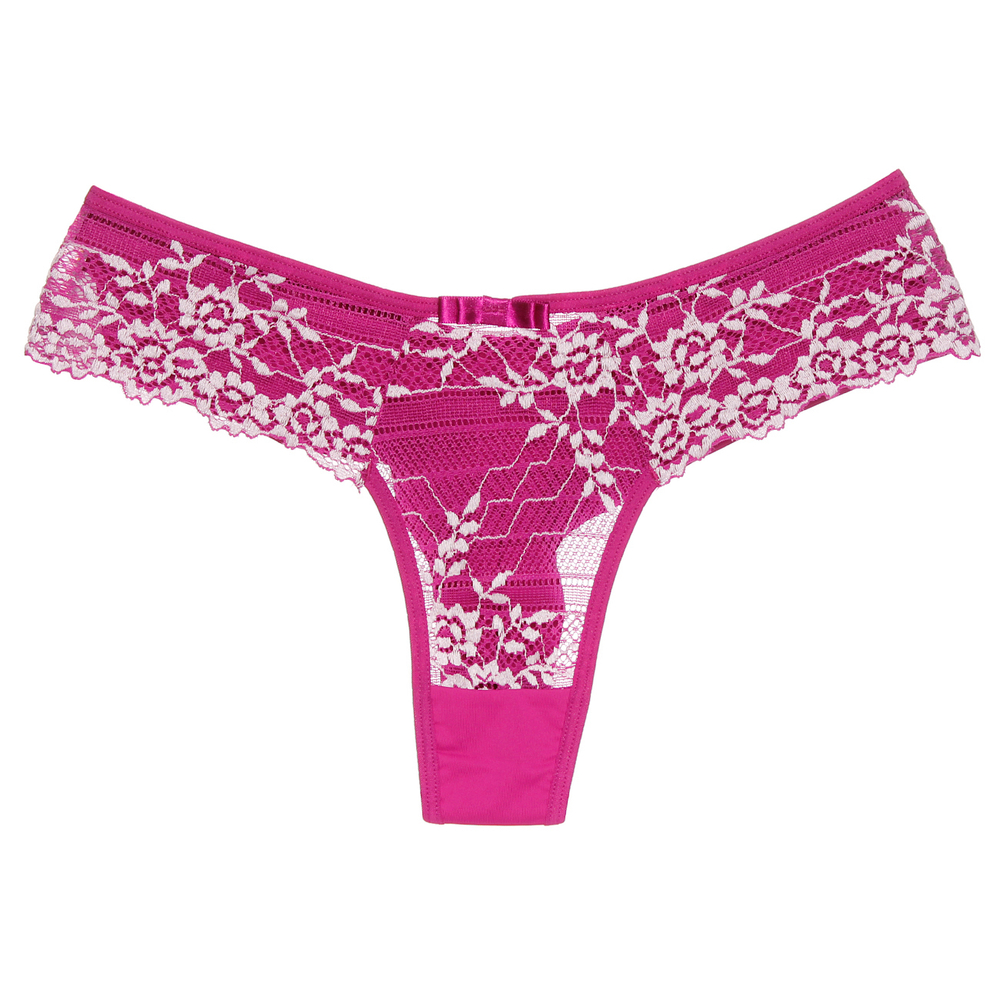 Calcinha Bicolor Fio Duplo Em Renda Patitex