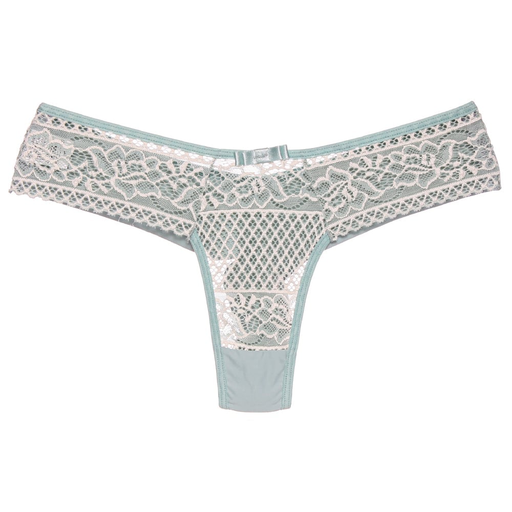 Calcinha Bicolor Fio Duplo Em Renda Patitex