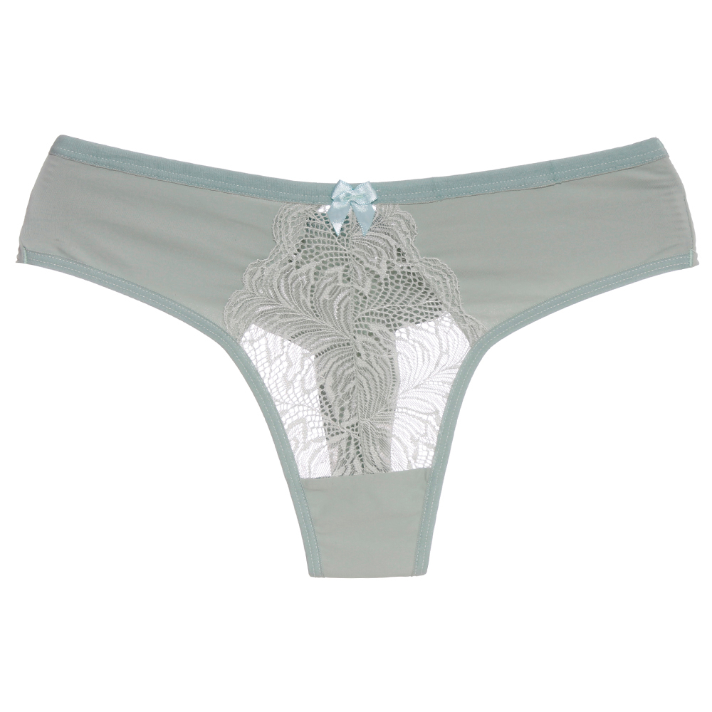 Calcinha Fio Dental Duplo Em Microfibra Com Detalhes Em Renda Dy Girl
