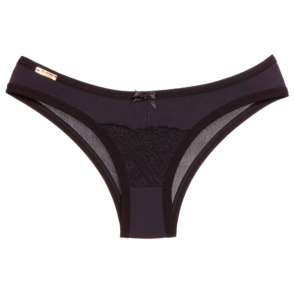 Calcinha Carolina Microfibra Detalhes Em Renda Frontal Edima