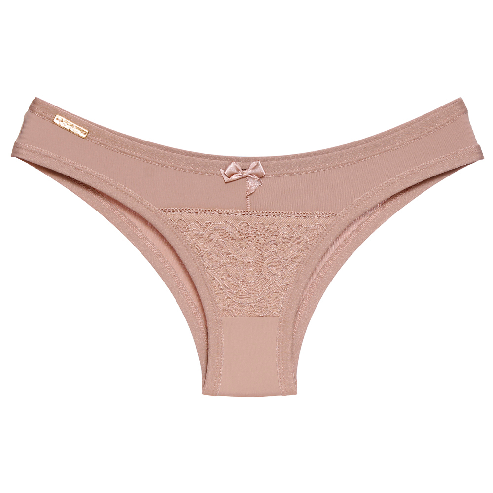 Calcinha Carolina Microfibra Detalhes Em Renda Frontal Edima