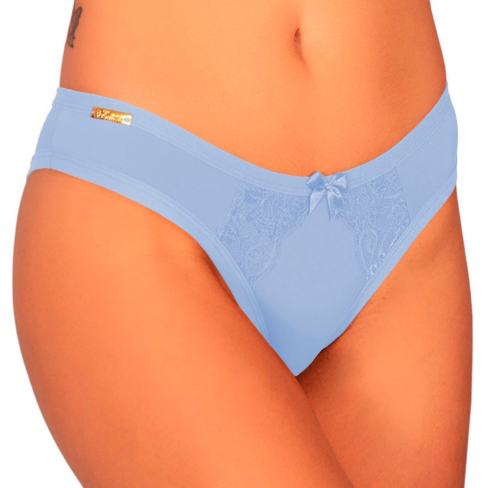 Calcinha Microfibra Leila Com Detalhes Em Renda Edima