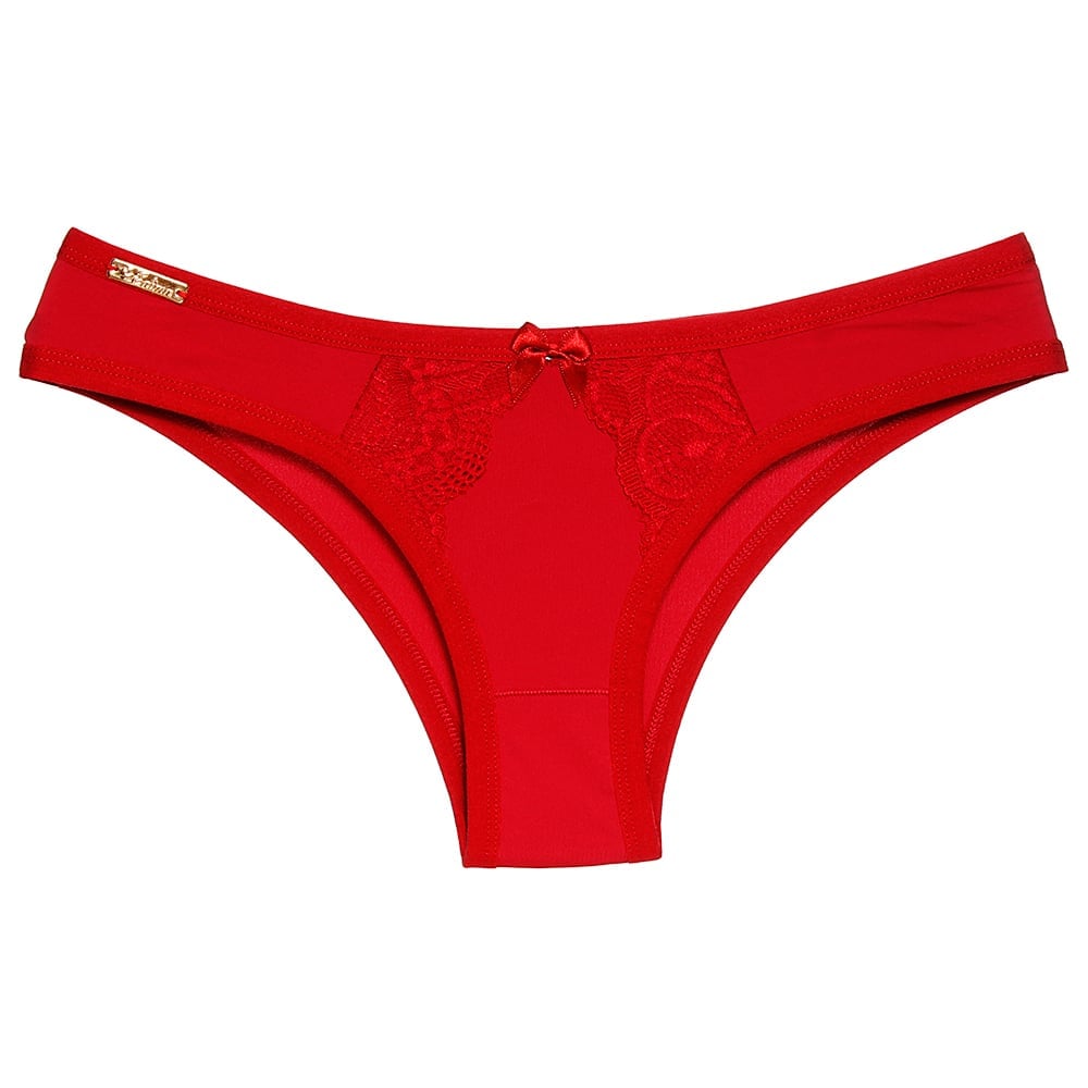 Calcinha Microfibra Leila Com Detalhes Em Renda Edima
