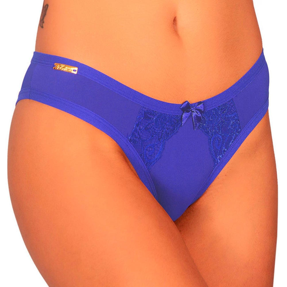 Calcinha Microfibra Leila Com Detalhes Em Renda Edima