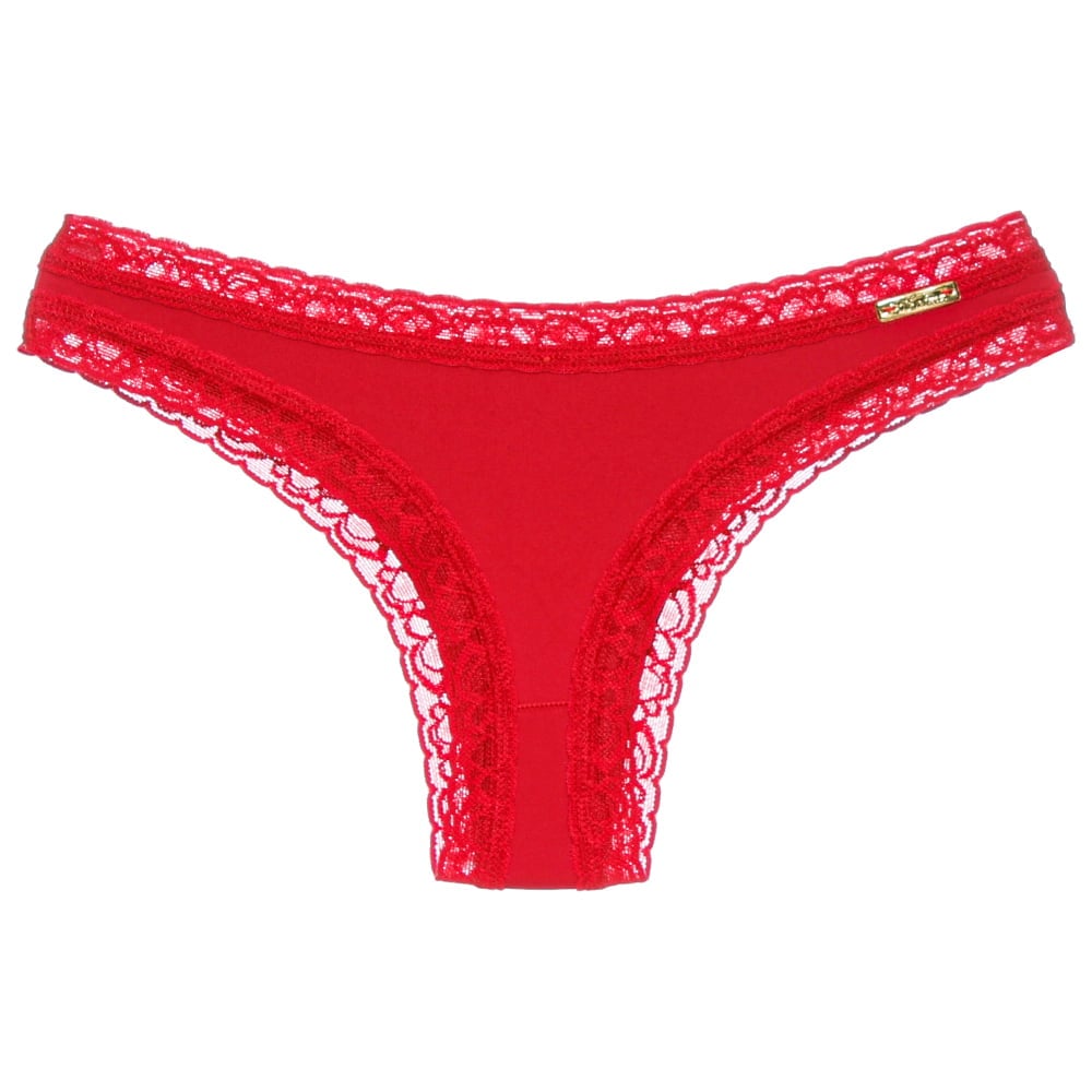 Calcinha De Microfibra Luane Com Detalhes Em Renda Edima