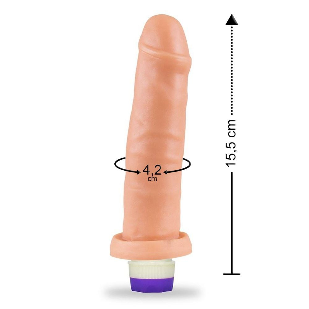 Protese Com Vibro 15,5x4,2cm Hot Flowes