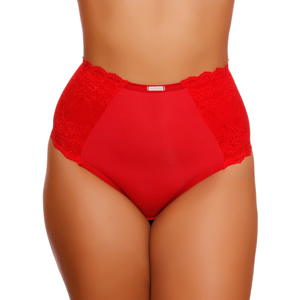 Calcinha Confort Cintura Alta Com Renda Tom Secreto By Dy Girl